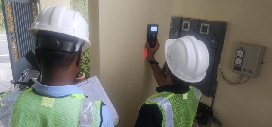 Rebar location testing using ferro scanning equipment